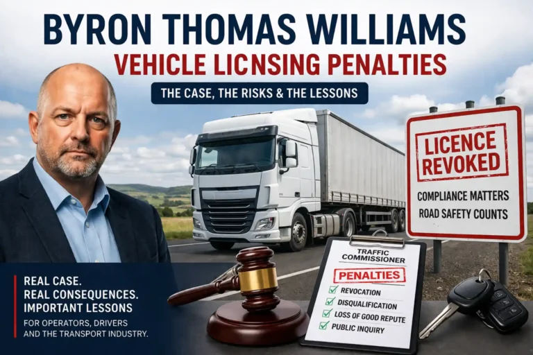 Byron Thomas Williams Vehicle Licensing Penalties