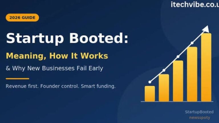 Startup Booted: Meaning, Strategy, Benefits, Risks, and Funding Options Startup Booted business strategy illustration showing bootstrapping, financial planning, startup funding options, benefits, risks, and sustainable growth.